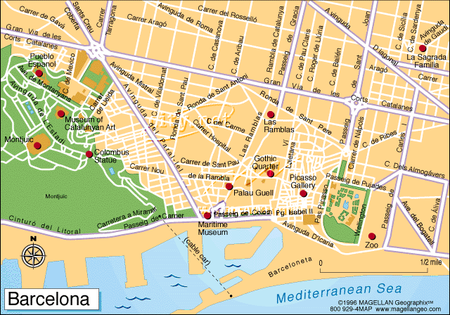 Carte de Barcelone
